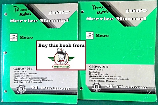[CH1997GMP/97MA/2] 1997 Chevrolet Geo Metro M-Platform Shop Repair Maintenance Service Manual 2 Vol Set
