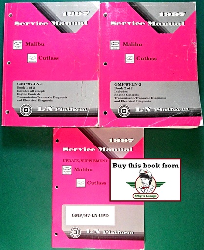 [GM1997GMP/97LNA/3] 1997 Chevrolet Malibu Oldsmobile Cutlass L/N Shop Repair Maintenance Service Manual + Supplement 3 Vol. Set