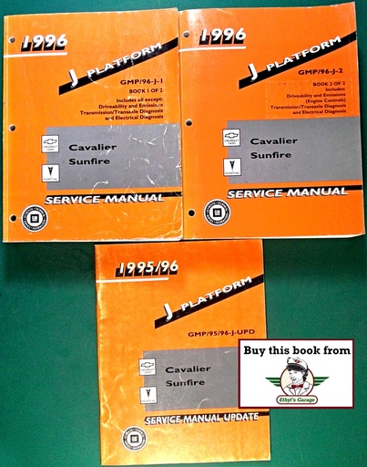 [GM1996GMP/96JA/3] 1996 Chevrolet Cavalier Pontiac Sunfire Shop Repair Maintenance Service Manual 3 Vol. Set