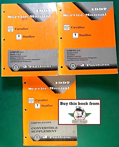 [GM1997GMP/97JA/3] 1997 Chevrolet Cavalier Pontiac Sunfire Shop Repair Maintenance Service Manual 3 Vol. Set
