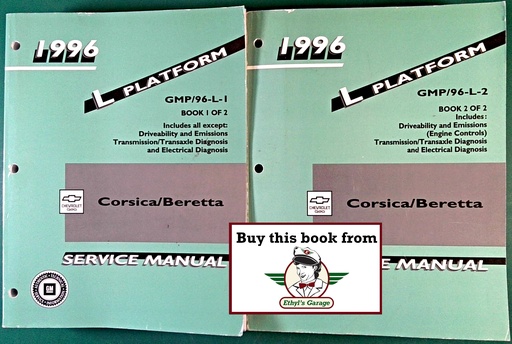 [CH1996GMP/96LA/2] 1996 Chevrolet Corsica/Beretta Shop Maintenance Repair Service Manual 2 Vol Set