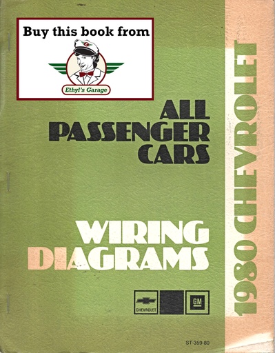 [CH1980ST35990A] 1980 Chevrolet All Passenger Cars Factory Wiring Diagrams—Malibu, Monte Carlo, El Camino, Impala, Caprice, Monza, Camaro, Citation, Corvette, Chevette