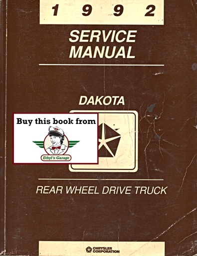 [MOP1992813702110A] 1992 Dodge Dakota Pickup RWD/4WD Shop Repair Service Manual