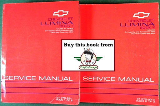 [CH1993ST37993A/2] 1993 Chevrolet Lumina Factory Shop Repair Service Manual 2 Vol. Set