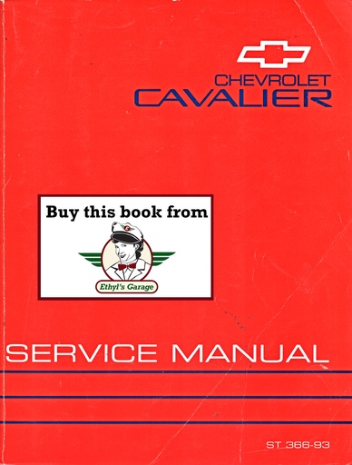 [CH1993ST36693A] 1993 Chevrolet Cavalier J-Platform Factory Shop Repair Service Manual