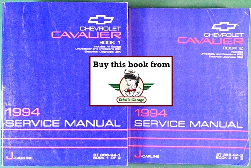 [CH1994ST36694A/2] 1994 Chevrolet Cavalier Shop Repair Service Manual 2 Vol. Set
