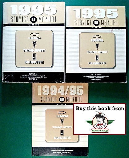 [GM1995GMP/95UA/3] 1995 Chevrolet Lumina Minivan, Pontiac Trans Sport, Oldsmobile Silhouette Factory Shop Repair Service Manual Complete 3 Vol. Set