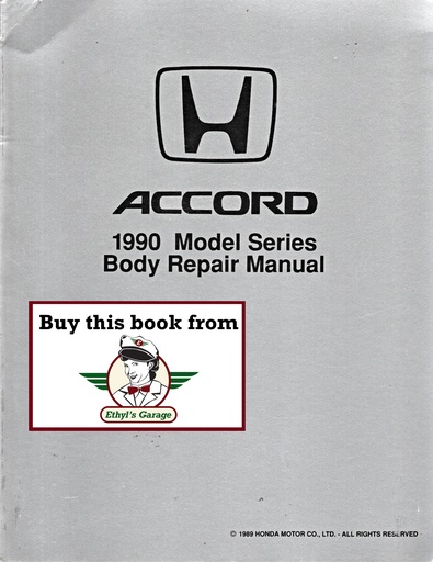 [HON199061SM430A] 1990 Honda Accord Body Repair Service Manual BRM