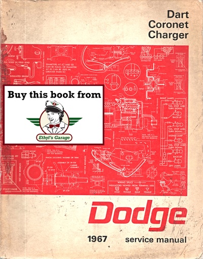 [DOD1967812707250A] 1967 Dodge Dart Coronet Charger Shop Maintenance Repair Service Manual