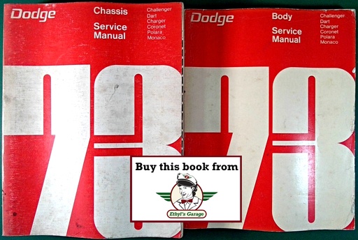 [DOD1973812703260A/2] 1973 Dodge Shop Repair Service Manual 2 Vol Set Charger Challenger Dart Monaco Polara Coronet