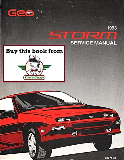 [GE1993ST37193A] 1993 Geo Storm Shop Repair Service Manual