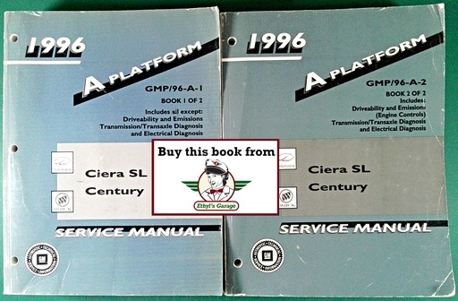 [GM1996GMP/96AA/2] 1996 Buick/Oldsmobile Century/Cutlass Ciera SL OEM Shop Service Repair Manual