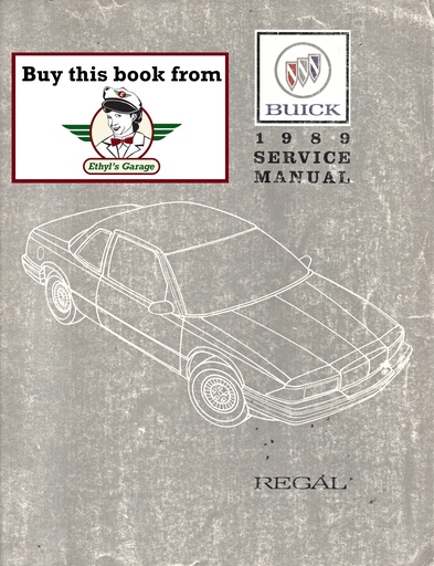 [BU1989RCSMA] 1989 Buick Regal OEM Shop Service Repair Manual