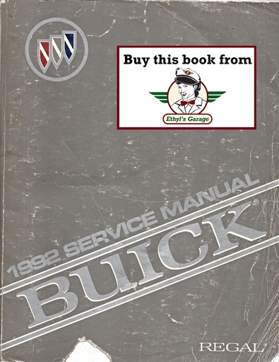 [BU1992RSMA] 1992 Buick Regal OEM Factory Shop Service Repair Manual