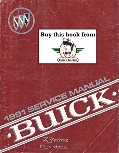 [BU1991RRCSMA] 1991 Buick Riviera & Reatta OEM Shop Service Repair Manual