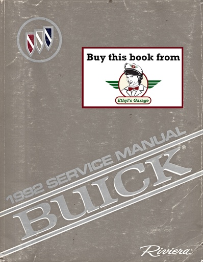 [BU1992RCSMA] 1992 Buick Riviera OEM Factory Shop Service Repair Manual