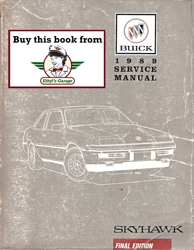 [BU1989SHCSMA] 1989 Buick Skyhawk Factory OEM Shop Service Repair Manual