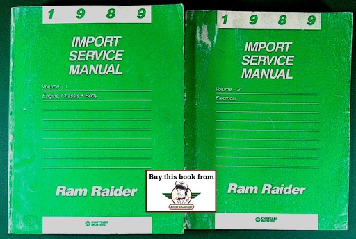 [MOP1989813709019A/2] 1989 Dodge Ram Raider Shop Maintenance Repair Service & Electrical Manual 2 Vol. Set