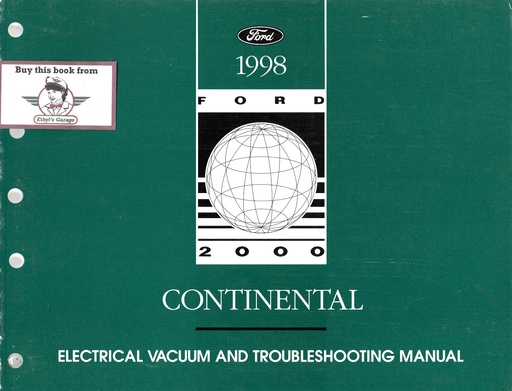 [FCS1217298A] 1998 Ford Lincoln Continental Electrical and Vacuum Troubleshooting Manual & Wiring Diagrams (EVTM)