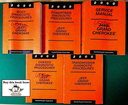 [MOP2000813700047A/5] 2000 Jeep Grand Cherokee Shop Repair & Diagnostic Service Manuals Complete Set