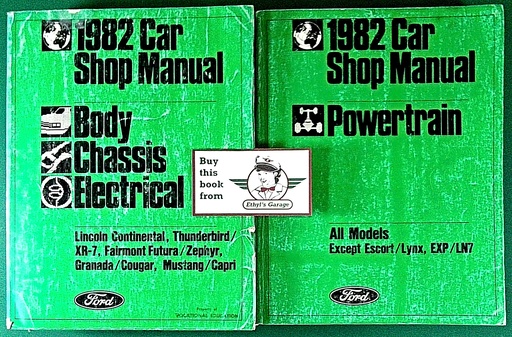 [FO1982FPS36512682B/D/2A] 1982 Ford Mustang Mercury Capri Thunderbird Factory OEM Shop Repair Maintenance Service Manual 2 Vol. Set