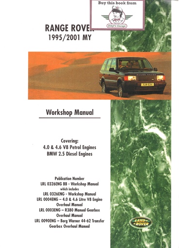 [9781855207462] Range Rover 1995, 1996, 1997, 1998, 1999, 2000, 2001 Workshop & Overhaul Manual
