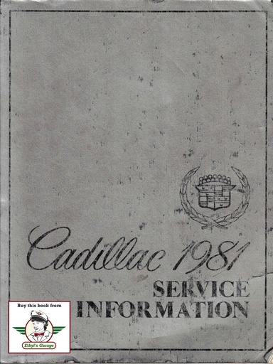 [CA1981S1808A] 1981 Cadillac OEM Factory Repair Shop Manual DeVille, Eldorado, Fleetwood, Seville