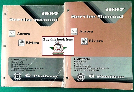 [GM1997GMP97G1/2/A/2] 1997 Oldsmobile Aurora Buick Riviera G Platform OEM Shop Service Repair Manual 2 Vol Set