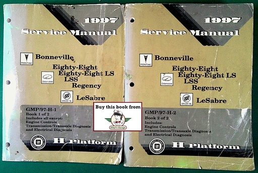 [GMP97H1A/2] 1997 Bonneville/Eighty-Eight/LSS/Regency/Le Sabre GM H Platform Factory Shop Service Repair Manual 2 Vol Set