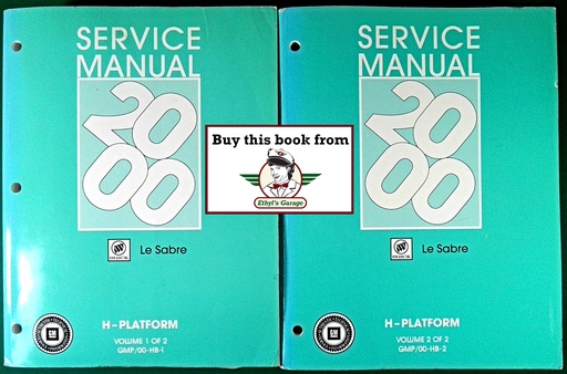 [BU2000GMP/00HB1/2/A/2] 2000 Buick LeSabre Factory Shop Repair Service Manual 2 Vol. Set