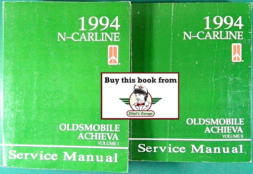 [OL1994ACSMA/2] 1994 Oldsmobile Achieva OEM Shop Service Repair Maintenance Manual 2 Vol Set