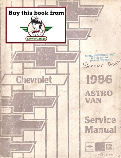 [CH1986ST37286A] 1986 Chevrolet Astro M Van Factory Service Shop Repair Manual
