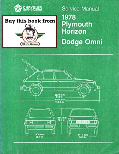 [MOP1978810708704A] 1978 Dodge Omni, Plymouth Horizon Factory Shop Repair Service Manual