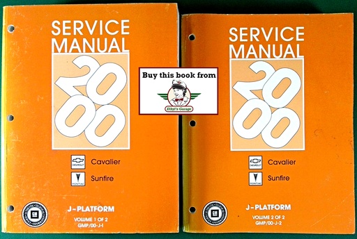 [GM2000GMP/00J1/2/A/2] 2000 Chevrolet Cavalier, Pontiac Sunfire Factory Shop Repair Service Manual 2 Vol. Set
