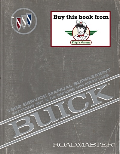 [BU1992RMSUPA] 1992 Buick Roadmaster OEM Shop Service Repair Manual Supplement