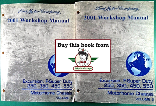 [FOR2001FCS1210701A/2] 2001 Ford Excursion, F-Super Duty, F-250, F-350, F-450, F-550, Motorhome Chassis Factory Service Workshop Manual Set