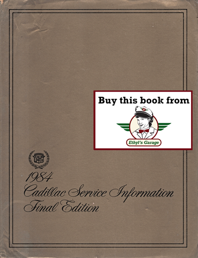 [CAD1984H2112A] 1984 Cadillac Factory Shop Service Repair Information Manual