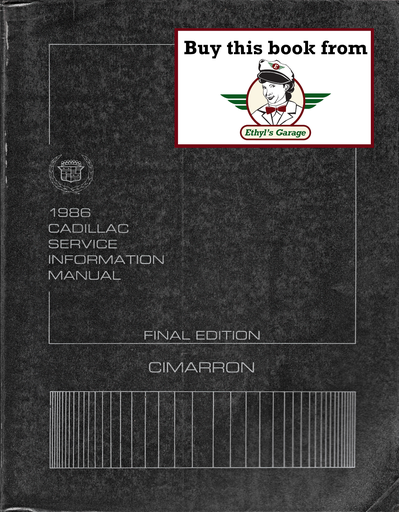 [CA1986H2310A] 1986 Cadillac Cimarron Factory Shop Repair Service Manual