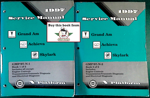 [GMP97N1A/2] 1997 Pontiac Grand Am, Oldsmobile Achieva, Buick Skylark Factory Shop Repair Service Manual Set