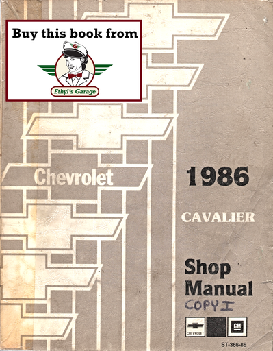 [CH1986ST36686A] 1986 Chevrolet Cavalier Factory OEM Shop Service Repair Manual