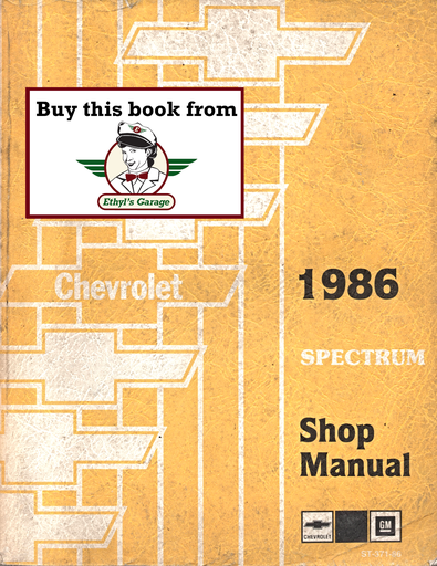 [CH1986ST37186A] 1986 Chevrolet Spectrum Factory OEM Shop Service Repair Manual