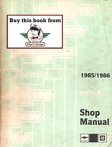 [CH1986ST3738586A] 1985 1986 Chevrolet Nova Factory OEM Shop Service Repair Manual