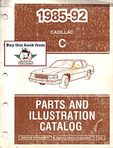 [CA1985199262CA] 1985-1992 Cadillac C Body Parts & Illustration Catalog