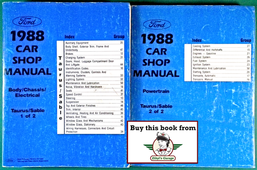[FOR1988FPS1205588A/2] 1988 Ford Taurus, Mercury Sable Factory Shop Service Repair Manual Set