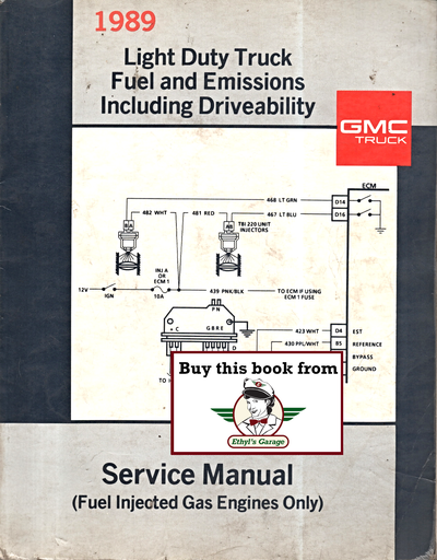 [GM1989X8936A] 1989 GMC Light Duty Factory Fuel & Emissions Including Driveability Tune-up Manual C/K Pickup Suburban Jimmy G-Van P-Van M-Van S/T Truck