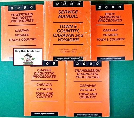 [MO2000813700005A/5] 2000 Chrysler Town & Country, Dodge Caravan, & Plymouth Voyager Original OEM Shop Repair Maintenance Service Manuals Complete 5 Vol. Set