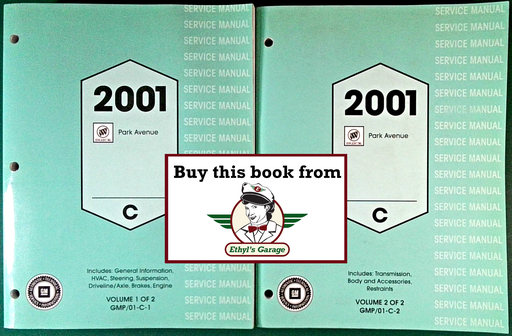 [BU2001GMP/01CA/2] 2001 Buick Park Avenue Factory Shop Repair Service Manual 2 Vol. Set