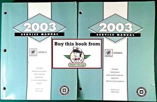 [BU2003GMP/03HBA/2] 2003 Buick LeSabre Factory Shop Repair Service Manual 2 Vol. Set