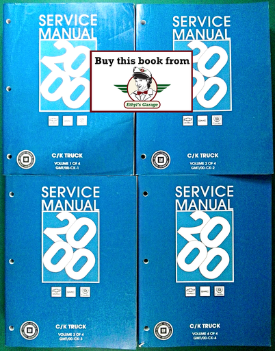 [GM2000GMT/00CKA/4] 2000 Chevrolet/GMC/Cadillac Silverado/Sierra/Escalade Tahoe/Suburban/Yukon C/K Truck Factory Shop Repair Service Manual 4 Vol. Set