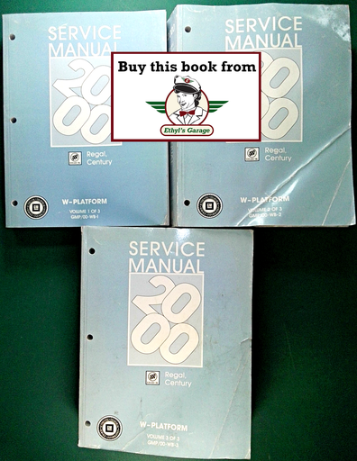 [BU2000GMP/00WBA/3] 2000 Buick Regal, Century Factory Shop Repair Service Manual 3 Vol. Set